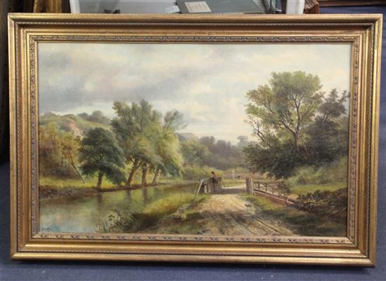 Abraham Hulk Jnr. (1851-1922) River landscapes 19.5 x 31.5in.